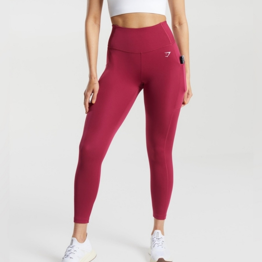 GymShark Pocket Leggings Raspberry Pink Small - Picture 1 of 6